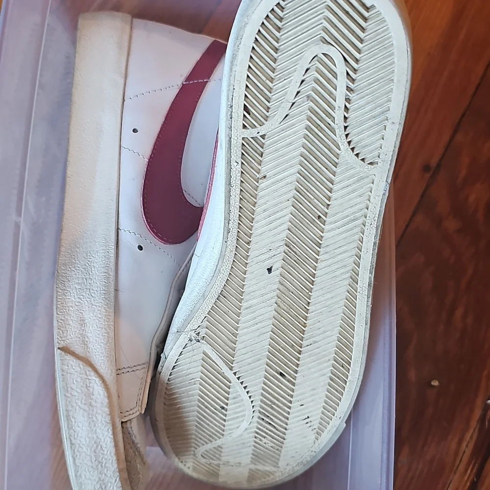 Nike White and Burgundy High-Tops